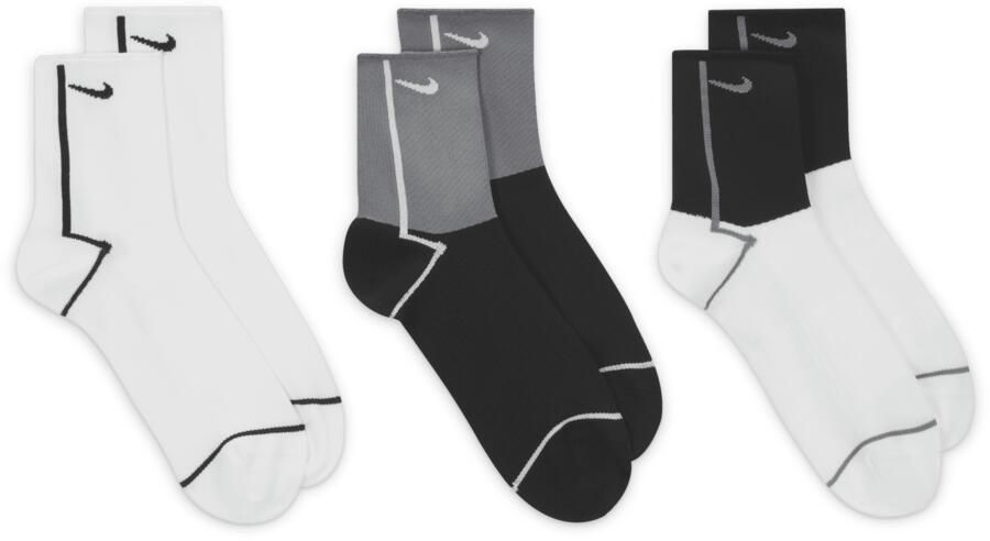 Nike Everyday Plus Lightweight Trainingsenkelsokken voor dames (3 paar) Meerkleurig - Foto 3