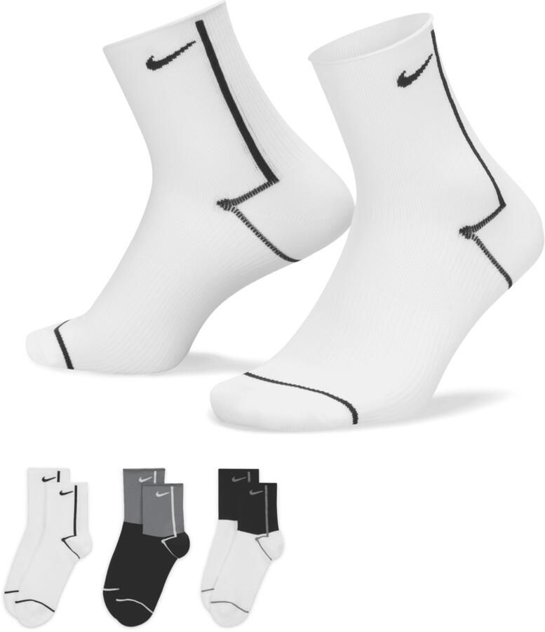 Nike Everyday Plus Lightweight Trainingsenkelsokken voor dames (3 paar) Meerkleurig - Foto 2