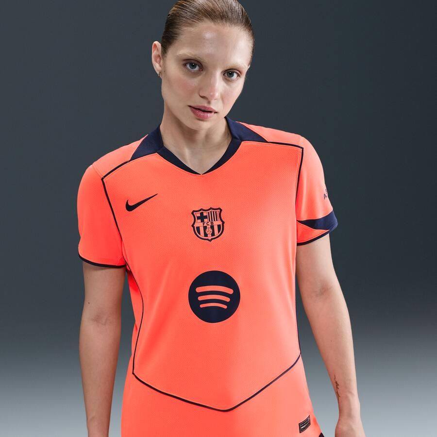 Nike FC Barcelona 2025 26 Stadium Derde Total 90 replicavoetbalshirt met Dri-FIT voor dames Oranje - Foto 4