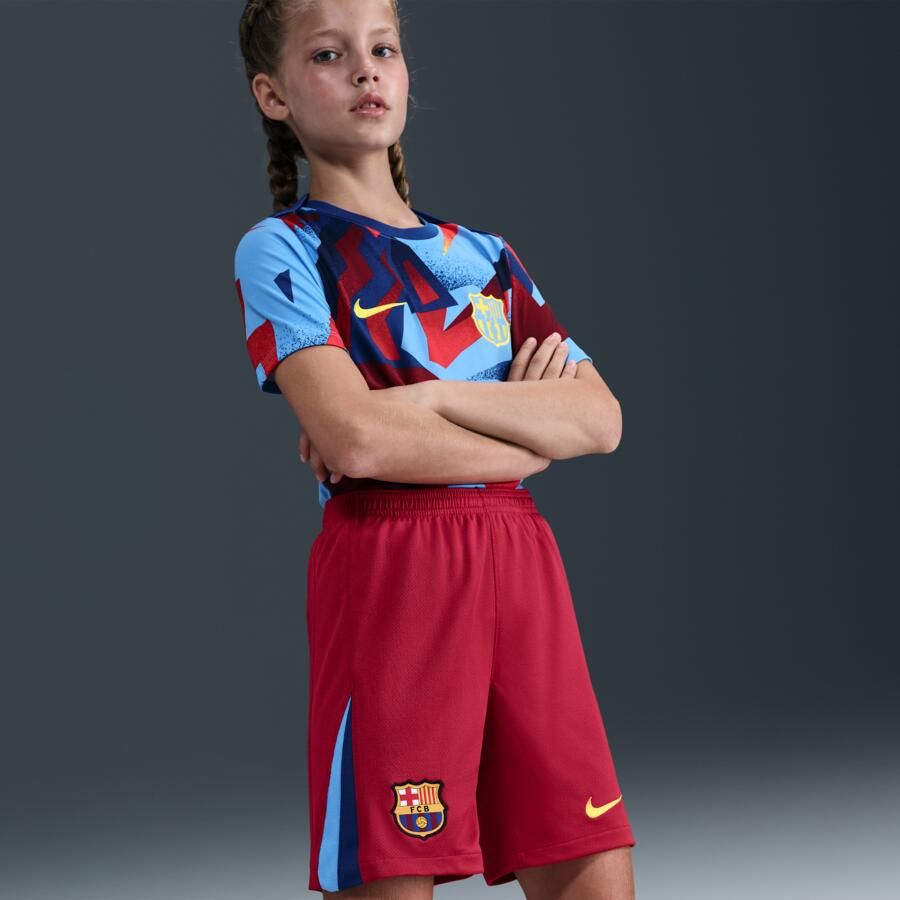 Nike FC Barcelona 2025 26 Stadium Fourth Dri-FIT replicavoetbalshort voor kids Rood