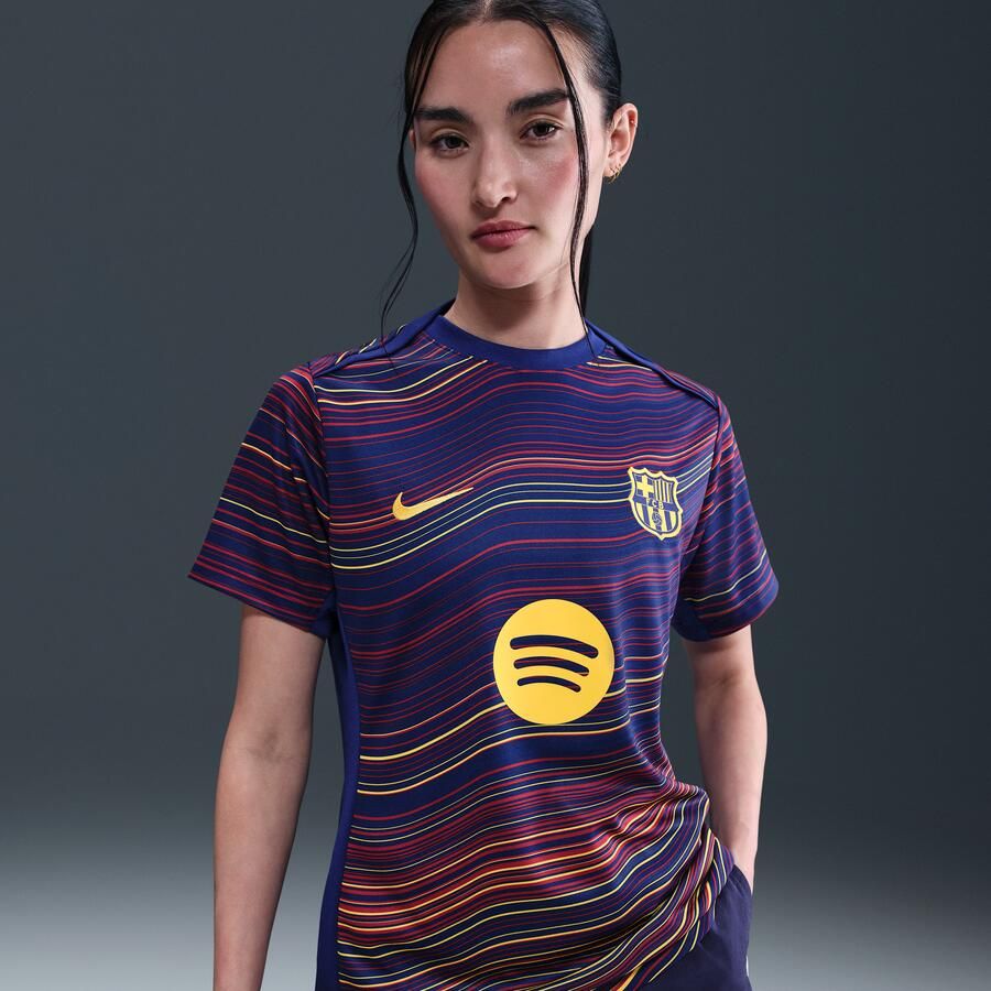 Nike FC Barcelona Academy Pro Thuis Dri-FIT warming-uptop met korte mouwen voor dames Blauw - Foto 4