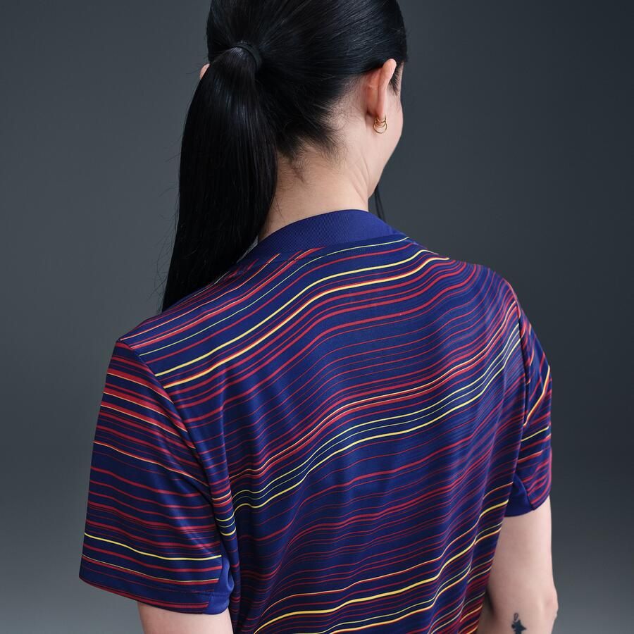 Nike FC Barcelona Academy Pro Thuis Dri-FIT warming-uptop met korte mouwen voor dames Blauw