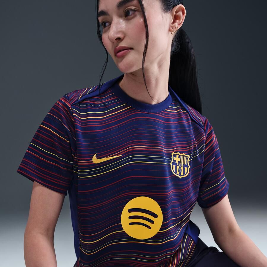 Nike FC Barcelona Academy Pro Thuis Dri-FIT warming-uptop met korte mouwen voor dames Blauw - Foto 2