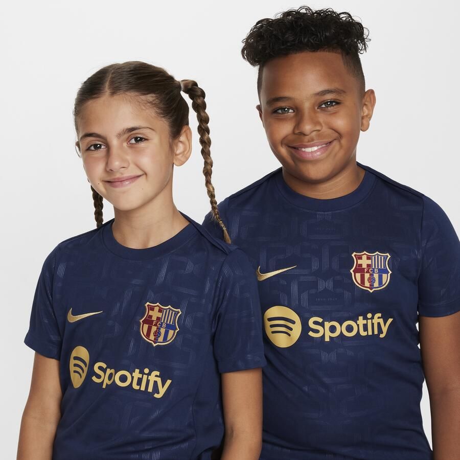 Nike FC Barcelona Academy Pro Thuis Dri-FIT warming-uptop met korte mouwen voor kids Blauw