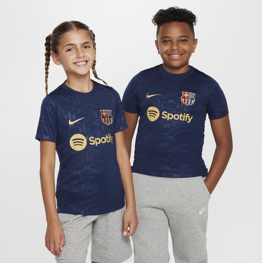 Nike FC Barcelona Academy Pro Thuis Dri-FIT warming-uptop met korte mouwen voor kids Blauw - Foto 3