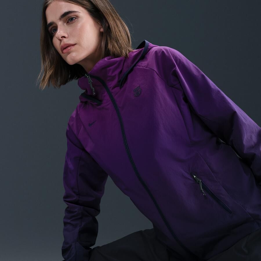 Nike FC Barcelona AWF geweven voetbaljack voor dames Paars - Foto 2