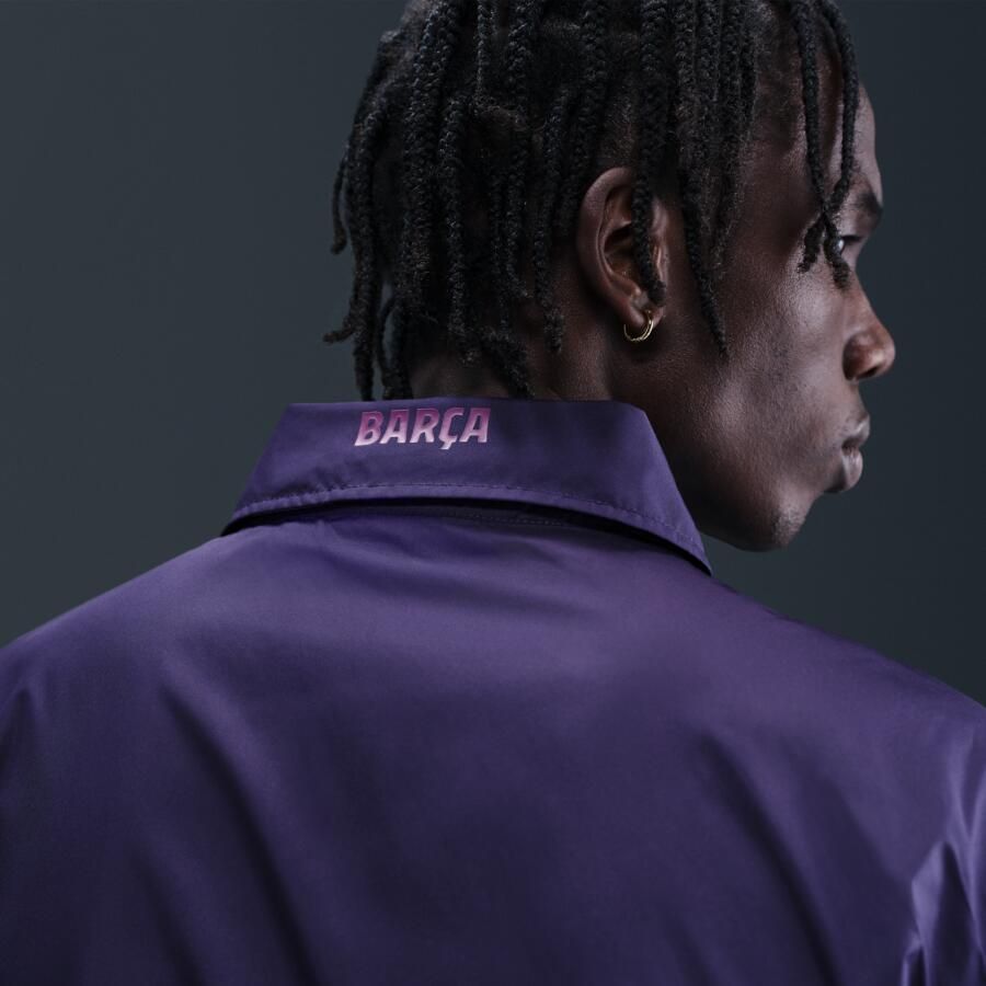 Nike FC Barcelona Club voetbalcoachjack voor heren Paars