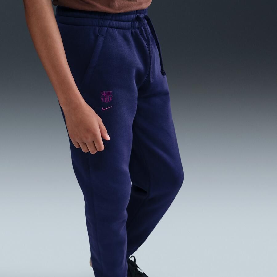 Nike FC Barcelona Club voetbaljoggingbroek van fleece voor jongens Paars