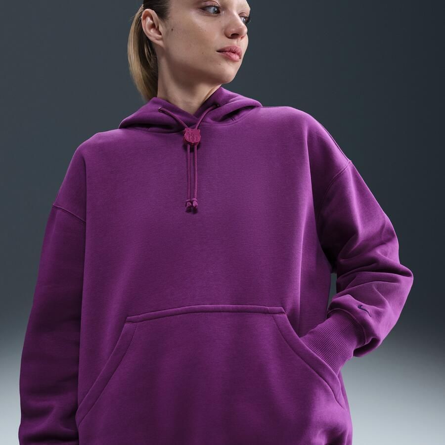 Nike FC Barcelona Phoenix Fleece oversized voetbalhoodie voor dames Paars - Foto 4
