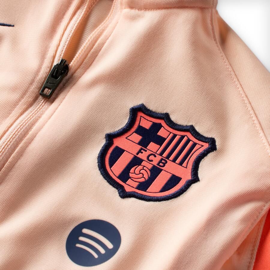 Nike FC Barcelona Strike Derde Dri-FIT Total 90 Knit voetbaltrainingspak voor baby's Oranje