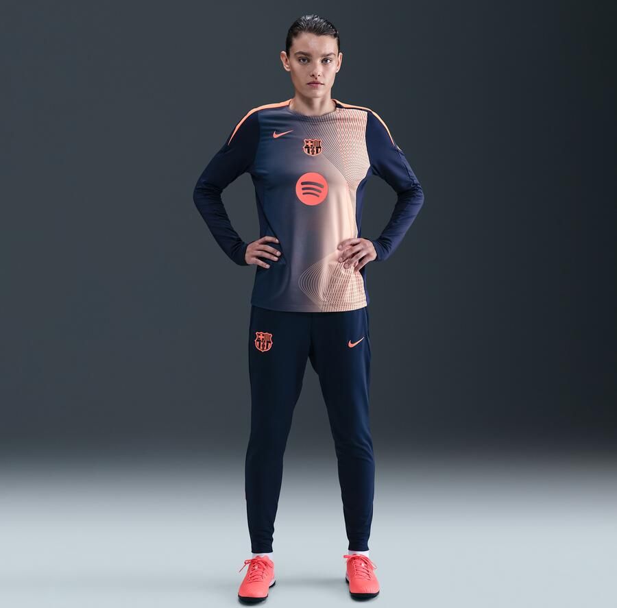 Nike FC Barcelona Strike Derde Dri-FIT voetbalwarming-uptop met ronde hals voor dames Blauw - Foto 3