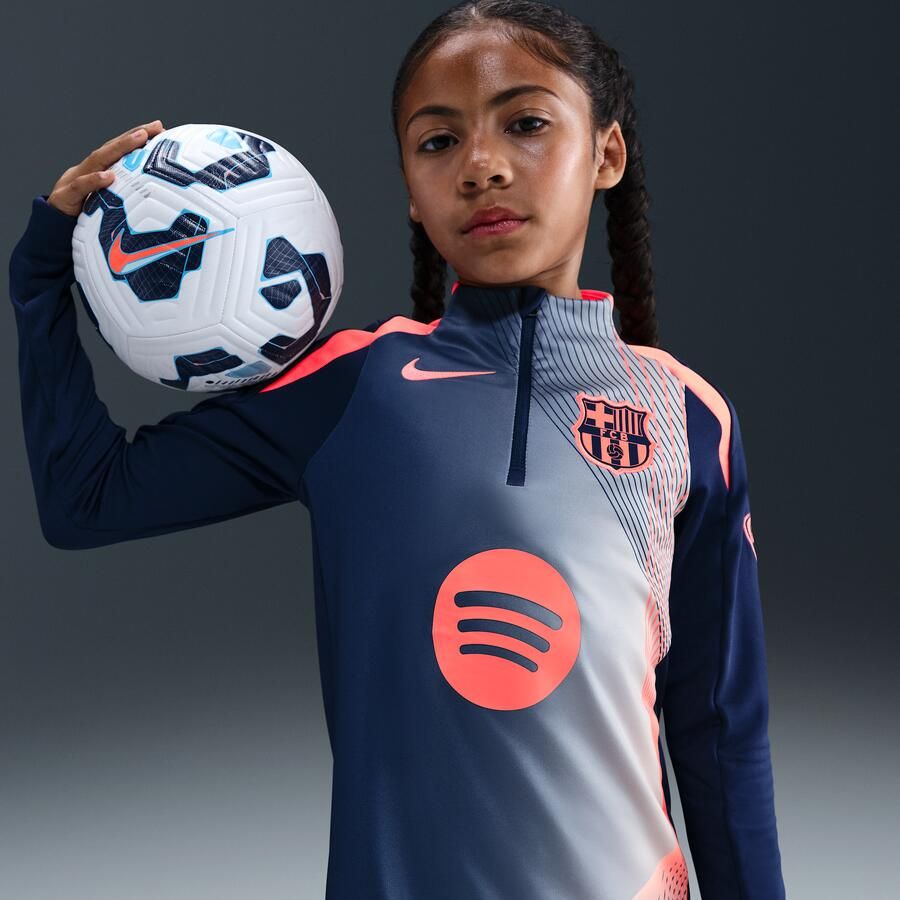 Nike FC Barcelona Strike Derde Total 90 Dri-FIT voetbalwarming-uptop voor kids Blauw - Foto 4