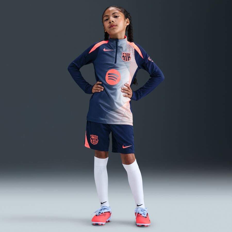 Nike FC Barcelona Strike Derde Total 90 Dri-FIT voetbalwarming-uptop voor kids Blauw - Foto 3