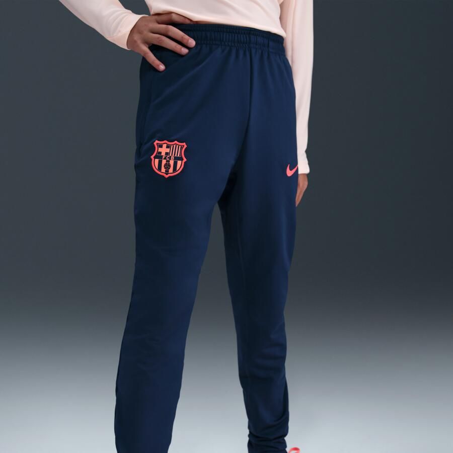 Nike FC Barcelona Strike Derde Total 90 knit voetbalbroek met Dri-FIT voor kids Blauw