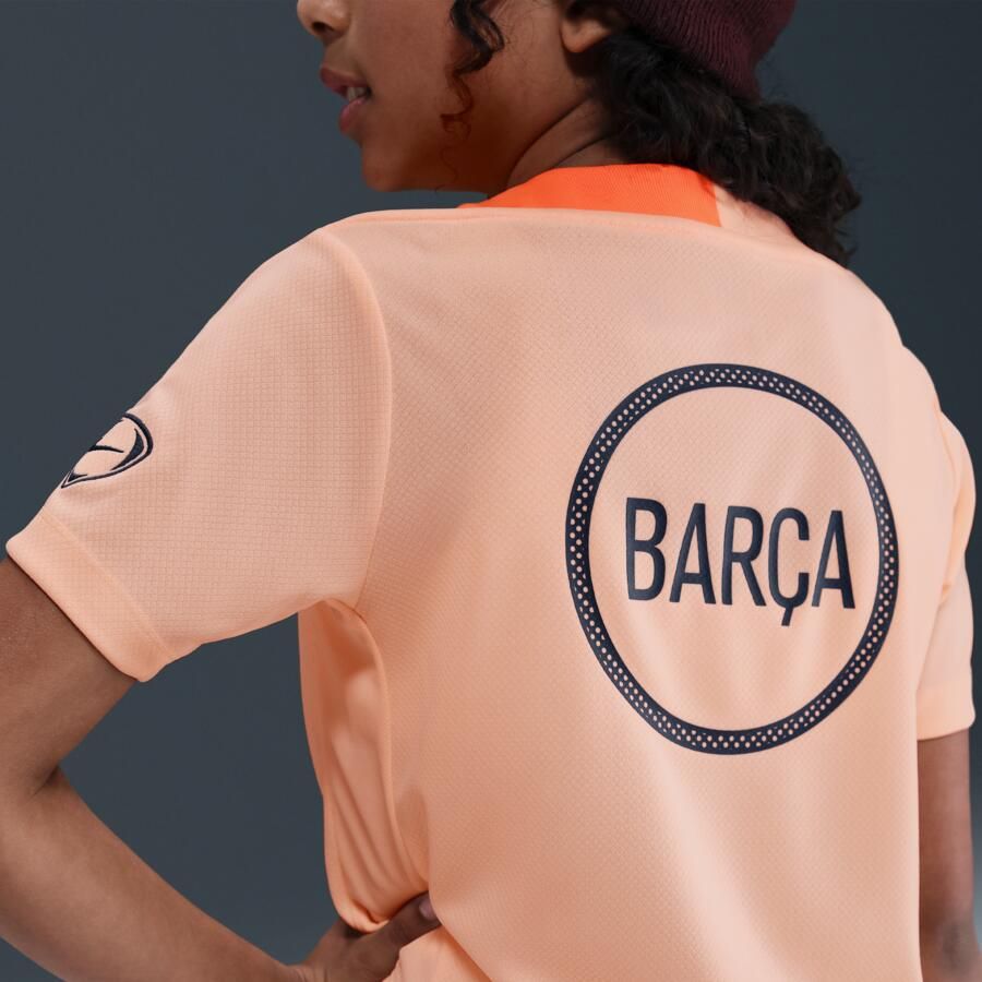 Nike FC Barcelona Strike Derde Total 90 knit voetbaltop met Dri-FIT voor kids Oranje