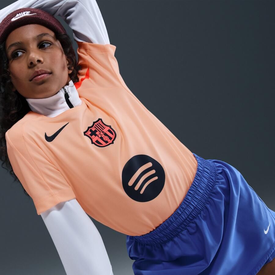 Nike FC Barcelona Strike Derde Total 90 knit voetbaltop met Dri-FIT voor kids Oranje - Foto 2