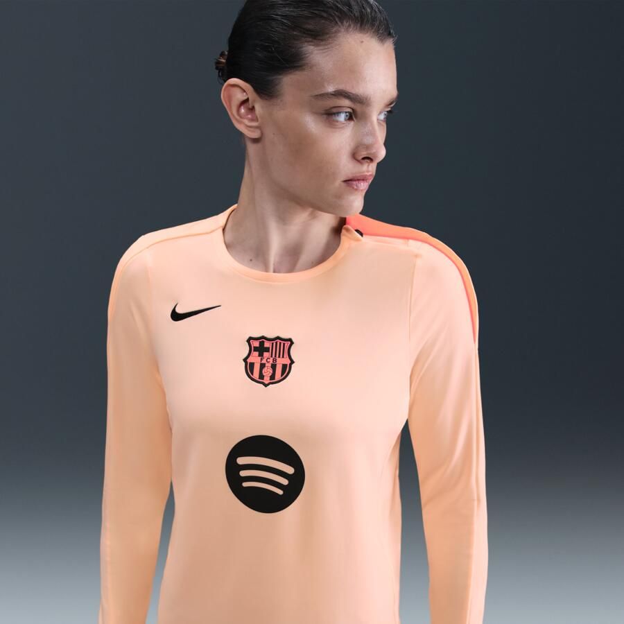 Nike FC Barcelona Strike Derde Total 90 knit voetbaltop met ronde hals en Dri-FIT voor dames Oranje - Foto 4