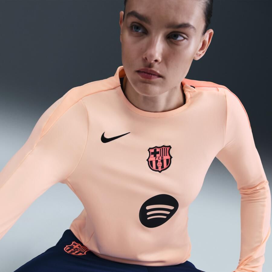 Nike FC Barcelona Strike Derde Total 90 knit voetbaltop met ronde hals en Dri-FIT voor dames Oranje - Foto 2
