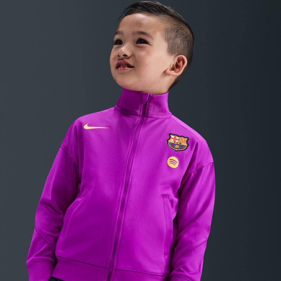 Nike FC Barcelona Strike Dri-FIT knit voetbaltrainingspak voor kleuters Paars