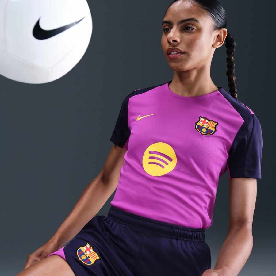 Nike FC Barcelona Strike Dri-FIT voetbaltop met korte mouwen voor dames Paars - Foto 2