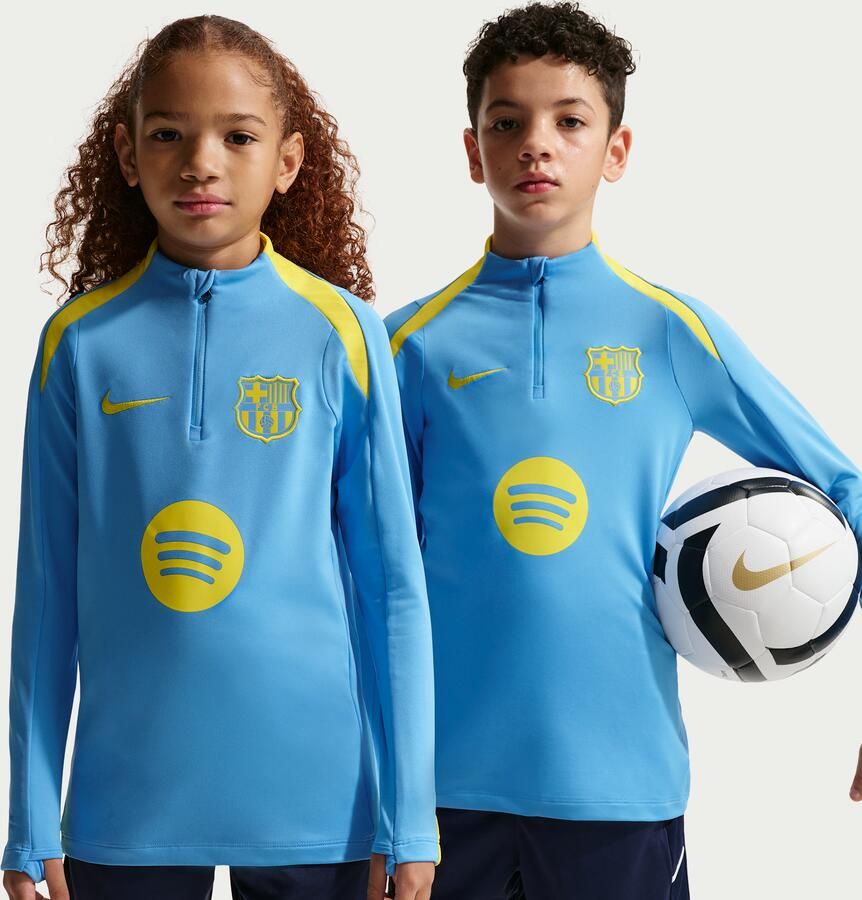 Nike FC Barcelona Strike Fourth Dri-FIT knit voetbaltrainingstop voor kids Blauw - Foto 4