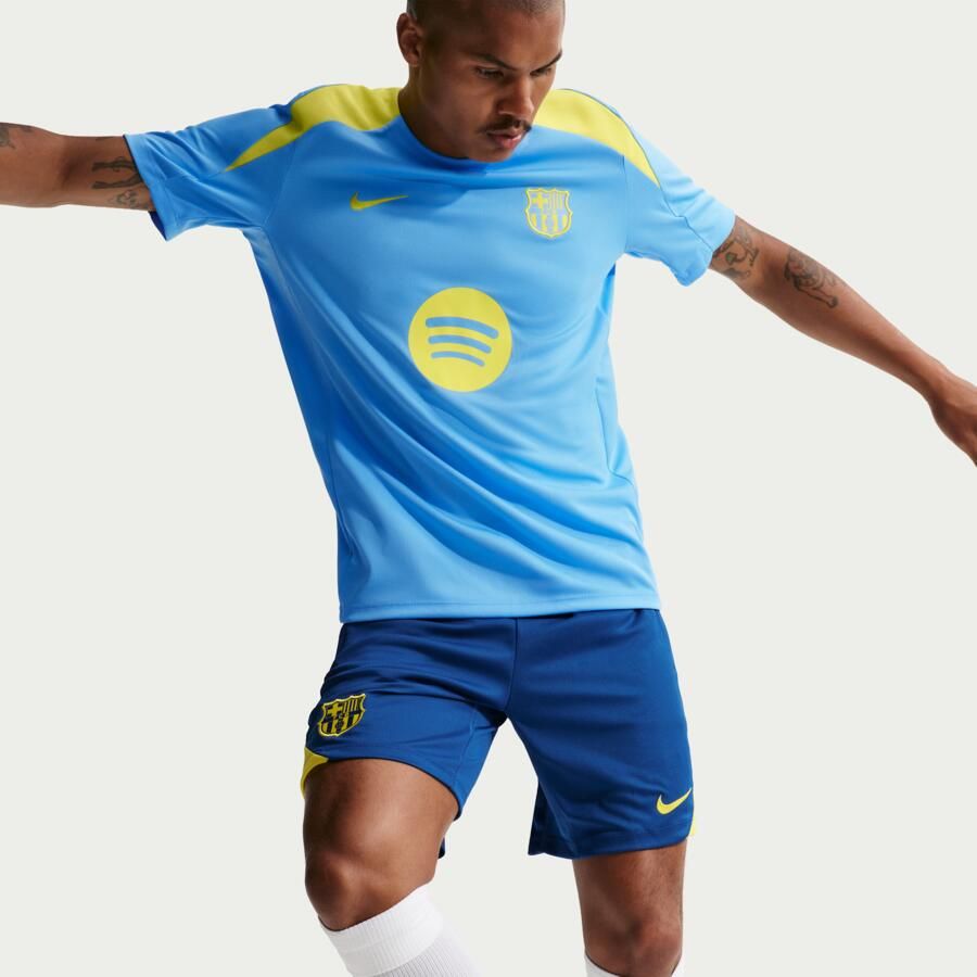 Nike FC Barcelona Strike Fourth Dri-FIT voetbalshirt met korte mouwen voor heren Blauw