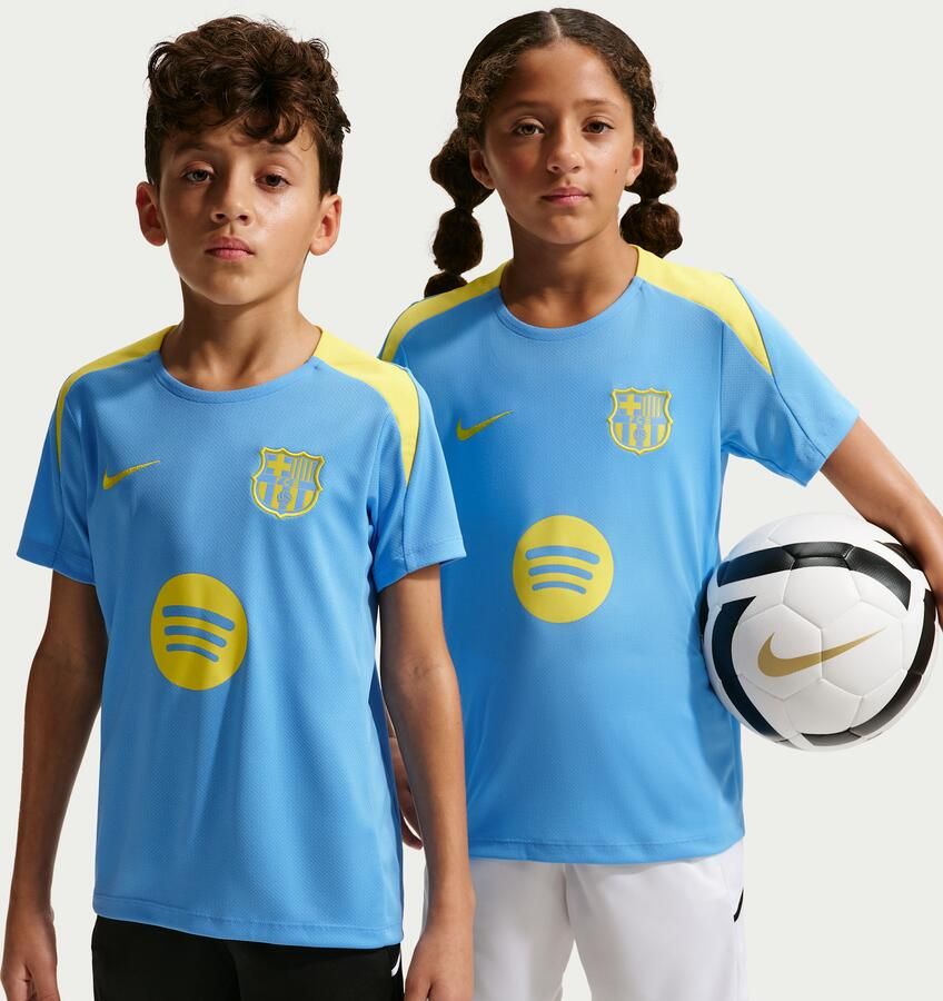 Nike FC Barcelona Strike Fourth voetbalshirt met korte mouwen en Dri-FIT voor kids Blauw - Foto 4