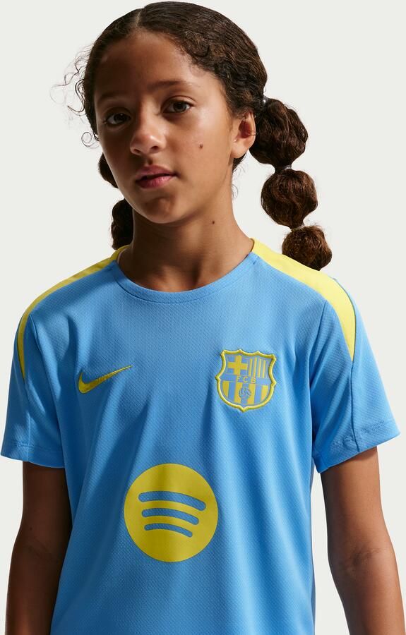 Nike FC Barcelona Strike Fourth voetbalshirt met korte mouwen en Dri-FIT voor kids Blauw - Foto 3