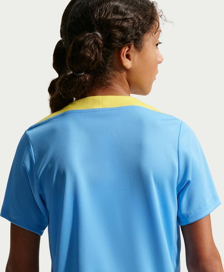 Nike FC Barcelona Strike Fourth voetbalshirt met korte mouwen en Dri-FIT voor kids Blauw