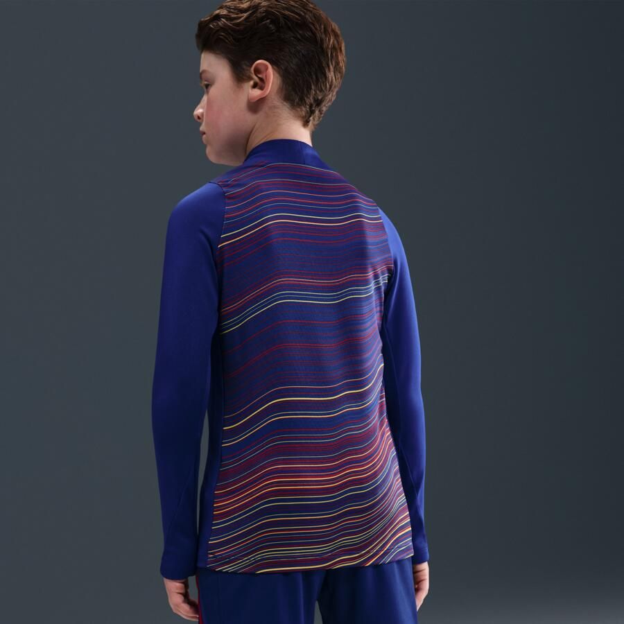 Nike FC Barcelona Strike Thuis Dri-FIT voetbalwarming-uptop voor kids Blauw