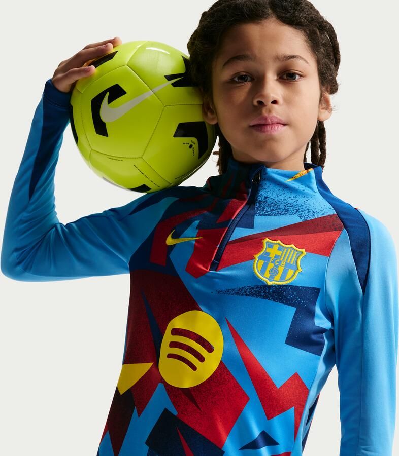 Nike FC Barcelona Strike Vierde Dri-FIT knit warming-uptop voor kids Blauw - Foto 2