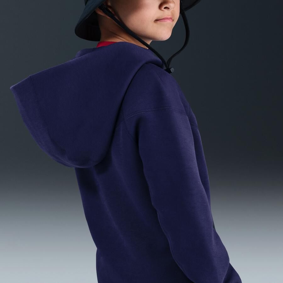 Nike FC Barcelona Tech voetbalhoodie van fleece met rits over de hele lengte voor Paars