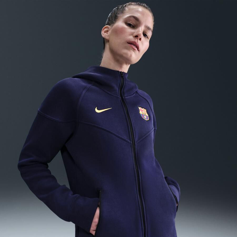 Nike FC Barcelona Tech Windrunner voetbalhoodie van fleece met rits voor dames Paars - Foto 4