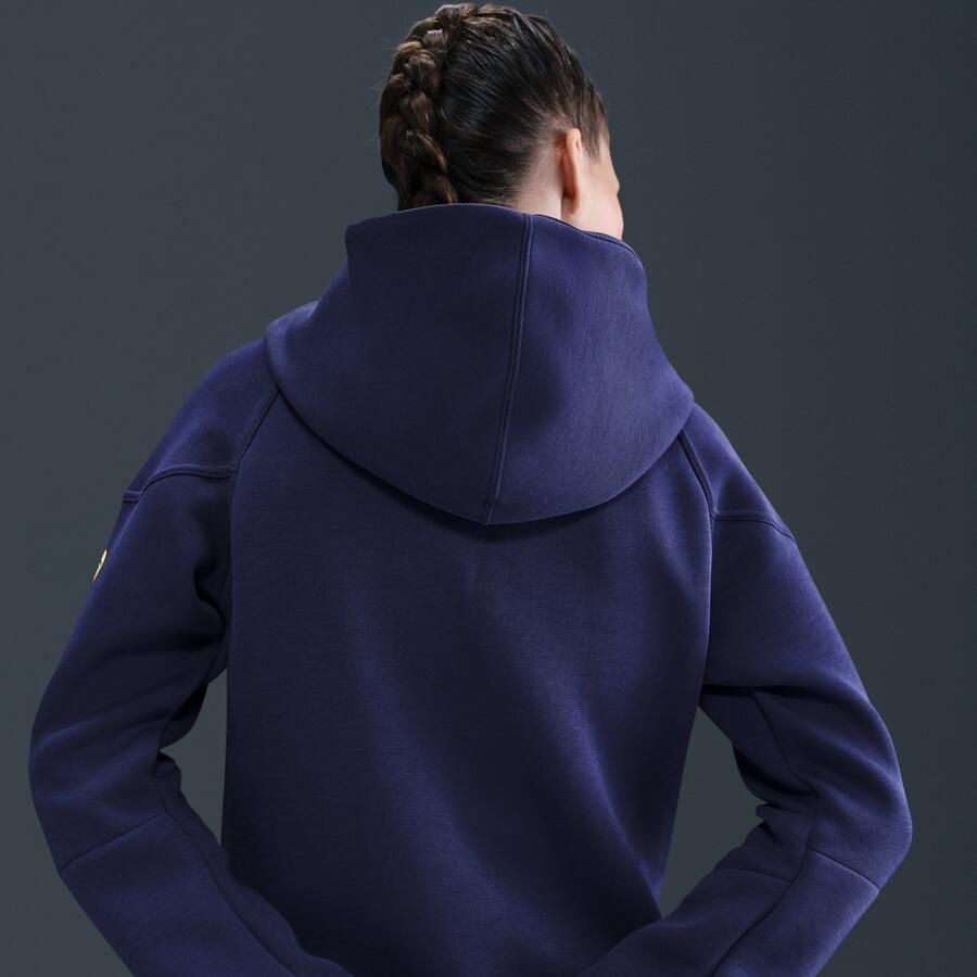 Nike FC Barcelona Tech Windrunner voetbalhoodie van fleece met rits voor dames Paars