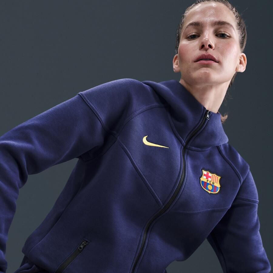 Nike FC Barcelona Tech Windrunner voetbalhoodie van fleece met rits voor dames Paars - Foto 2