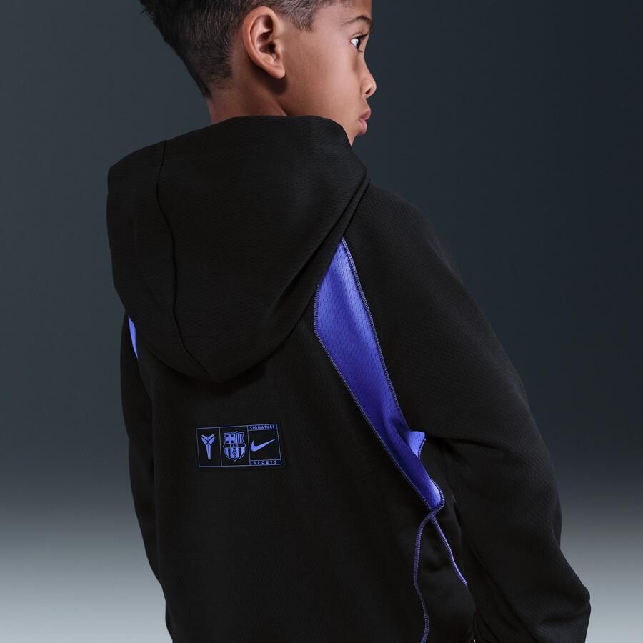 Nike FC Barcelona Uit Kobe Therma-FIT voetbalhoodie voor kids Zwart