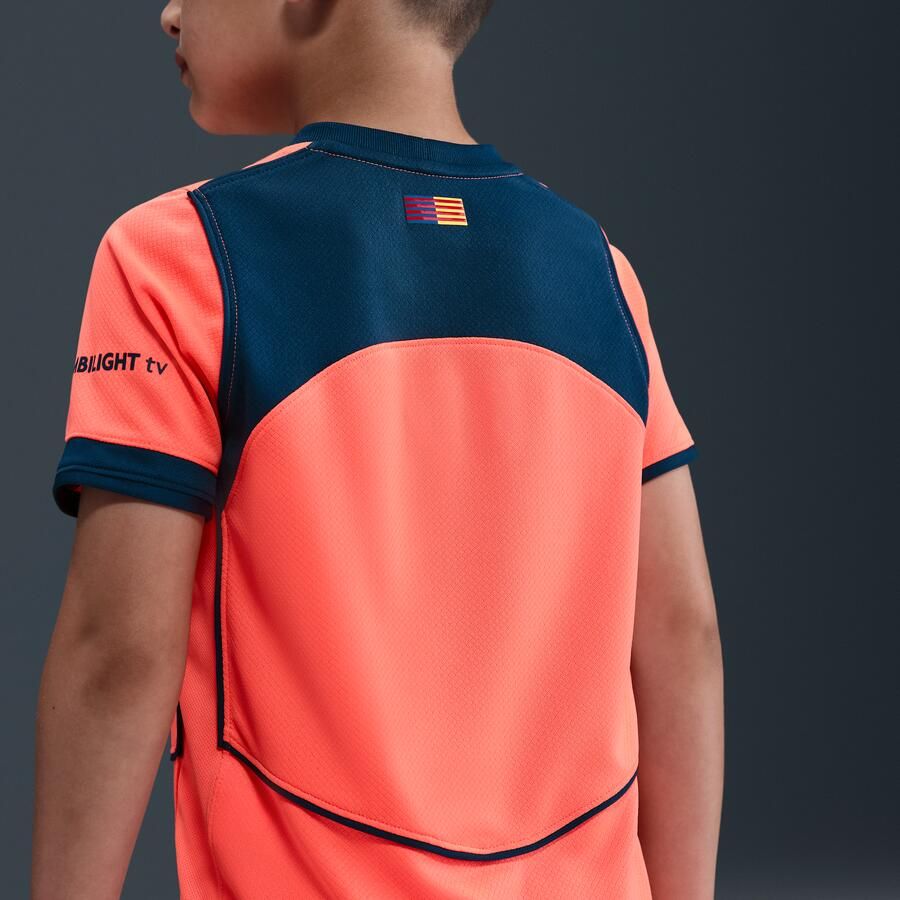 Nike FC Barcelona 2025 26 Stadium Derde Total 90 driedelig Dri-FIT voetbaltenue voor kleuters Oranje - Foto 2