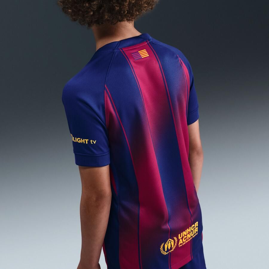 Nike FC Barcelona 2025 26 Stadium Thuis Dri-FIT replicavoetbalshirt voor kids Blauw