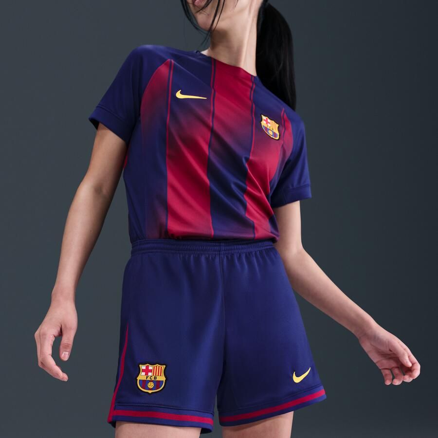 Nike FC Barcelona 2025 26 Stadium Thuis Dri-FIT replicavoetbalshorts voor dames Blauw