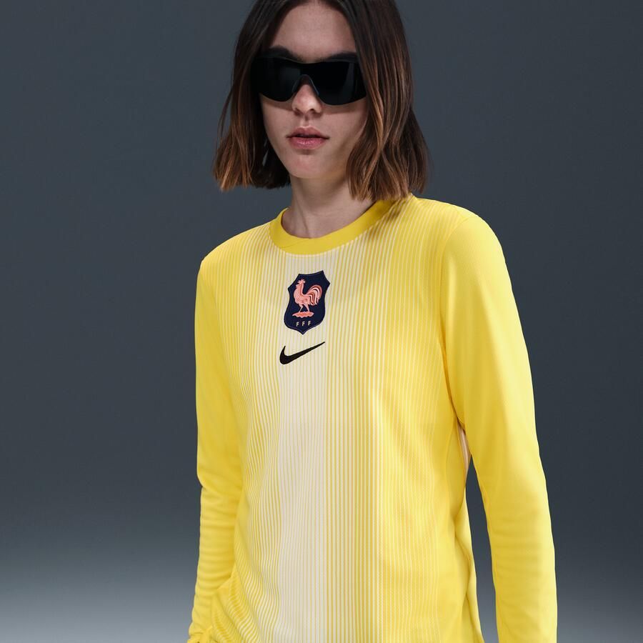 Nike FFF 2025 26 Stadium Goalkeeper Dri-FIT replicavoetbalshirt met lange mouwen voor dames Geel - Foto 4