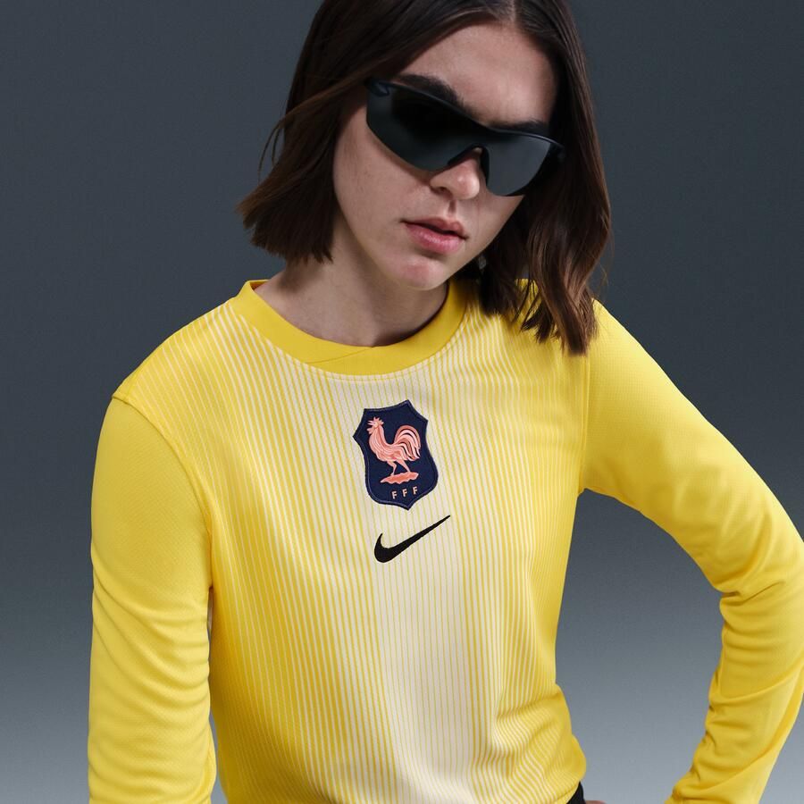 Nike FFF 2025 26 Stadium Goalkeeper Dri-FIT replicavoetbalshirt met lange mouwen voor dames Geel - Foto 2