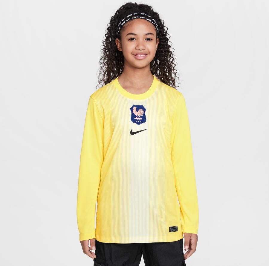 Nike FFF 2025 26 Stadium Goalkeeper Dri-FIT replicavoetbalshirt met lange mouwen voor kids Geel - Foto 4