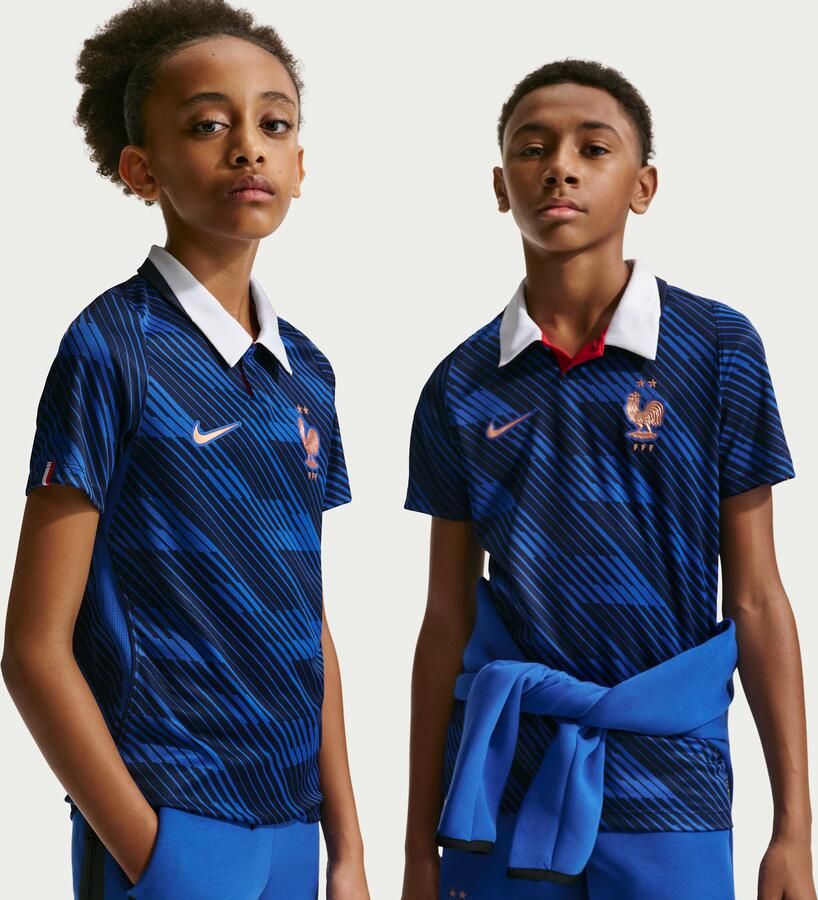 Nike FFF 2026 Stadium Thuis replica voetbalshirt met Dri-FIT voor kids Blauw