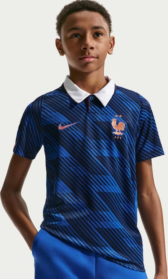 Nike FFF 2026 Stadium Thuis replica voetbalshirt met Dri-FIT voor kids Blauw - Foto 5