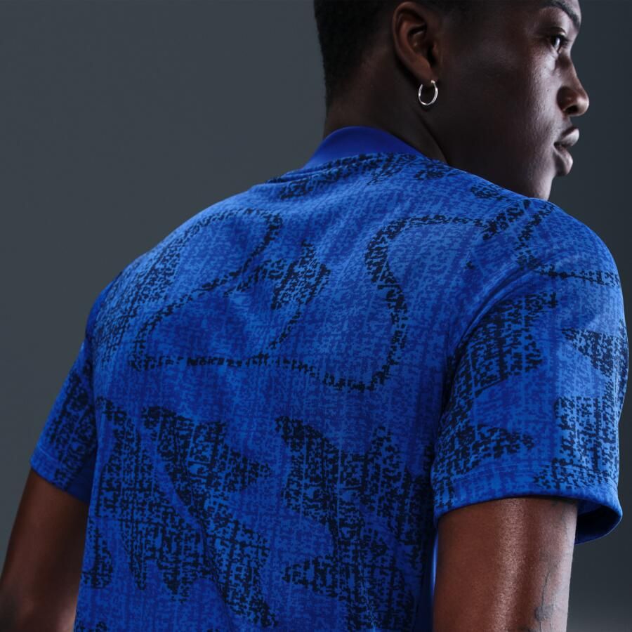 Nike FFF Academy Pro Dri-FIT warming-up voetbalshirt met korte mouwen voor heren Blauw