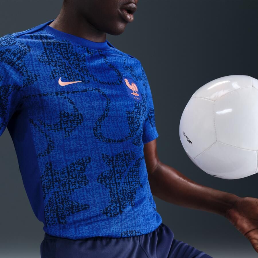 Nike FFF Academy Pro Dri-FIT warming-up voetbalshirt met korte mouwen voor heren Blauw - Foto 2