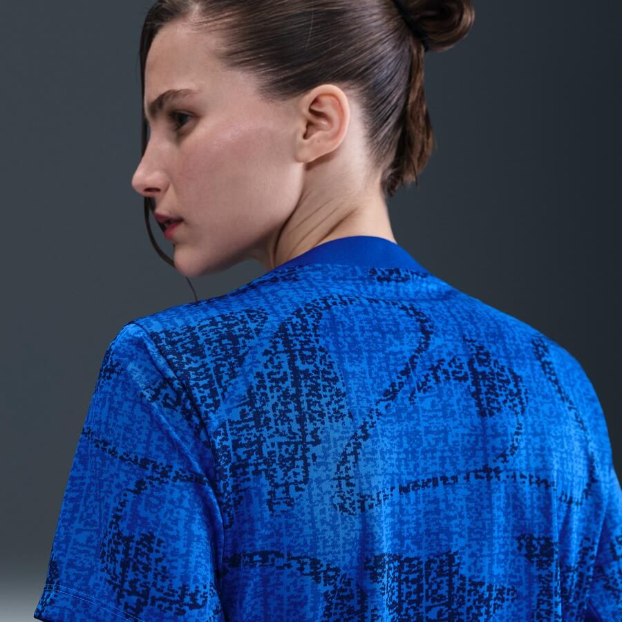 Nike FFF Academy Pro Dri-FIT warming-uptop met korte mouwen voor dames Blauw