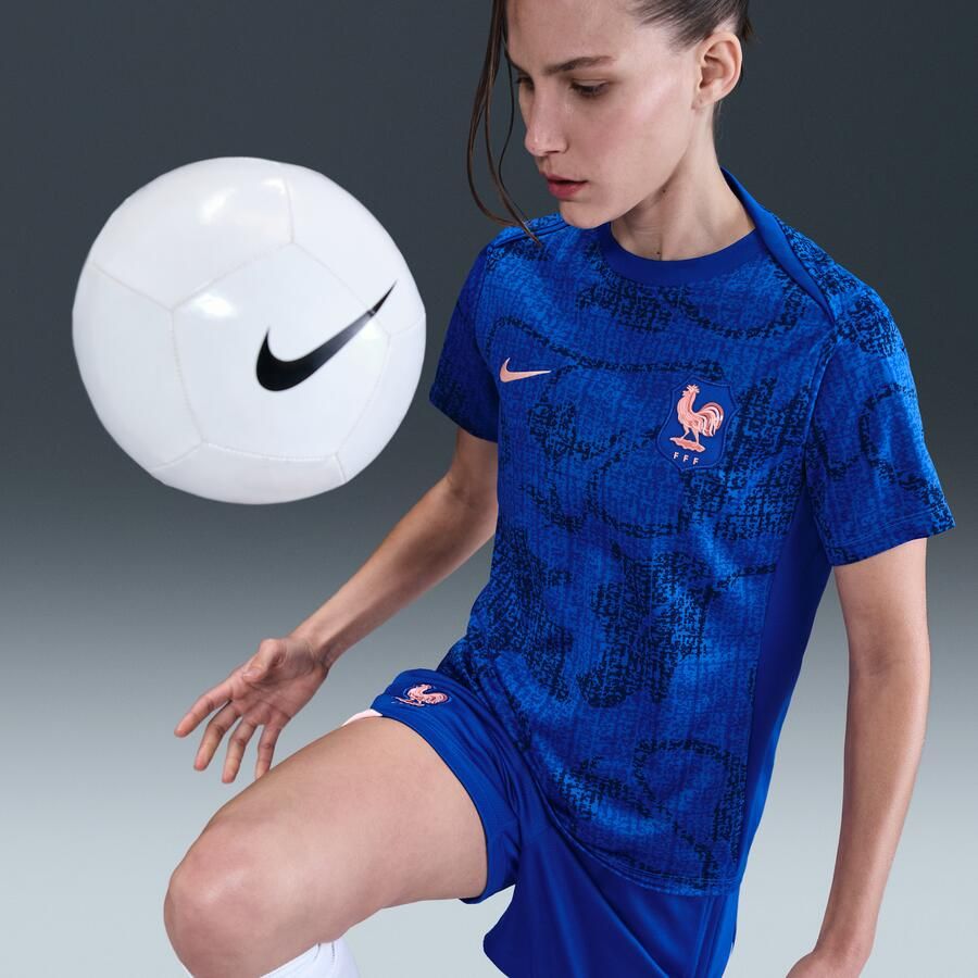 Nike FFF Academy Pro Dri-FIT warming-uptop met korte mouwen voor dames Blauw - Foto 2