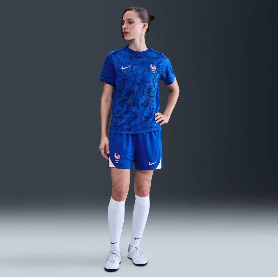 Nike FFF Academy Pro Dri-FIT warming-uptop met korte mouwen voor dames Blauw - Foto 3