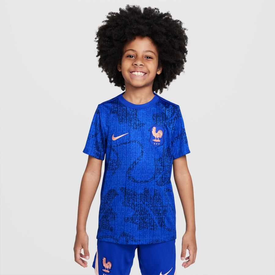 Nike FFF Academy Pro Dri-FIT warming-uptop met korte mouwen voor kids Blauw - Foto 4